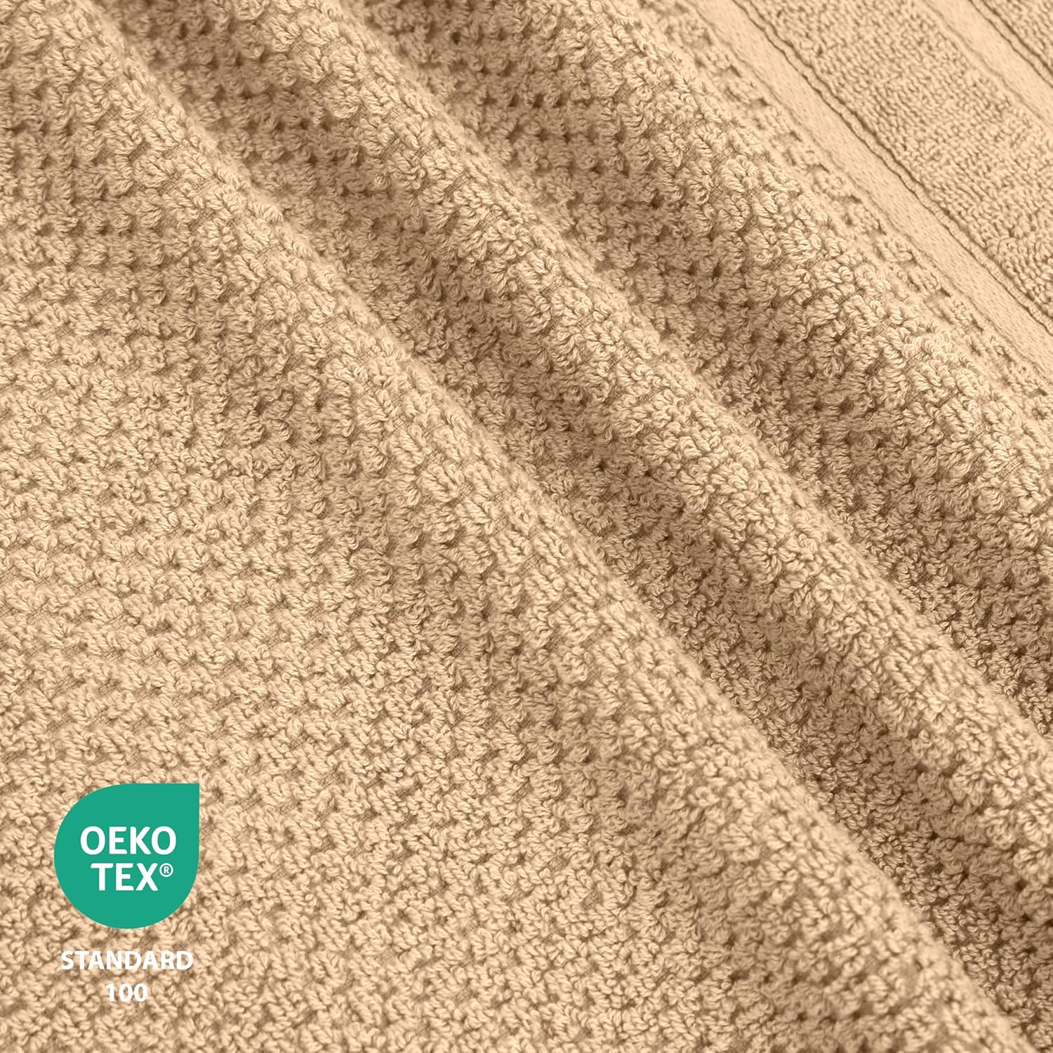Feather Stitch 6 Piece Cotton Towel Set - Ultra Soft Quick Dry 625 GSM