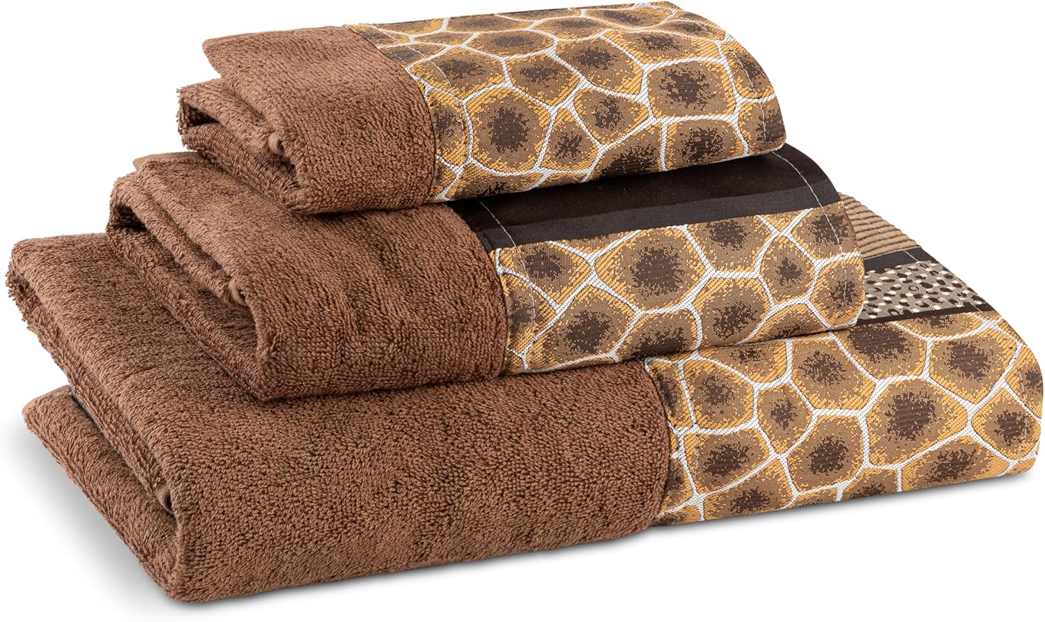 Zahari Home Safari Stripes 3 Piece Towel Set