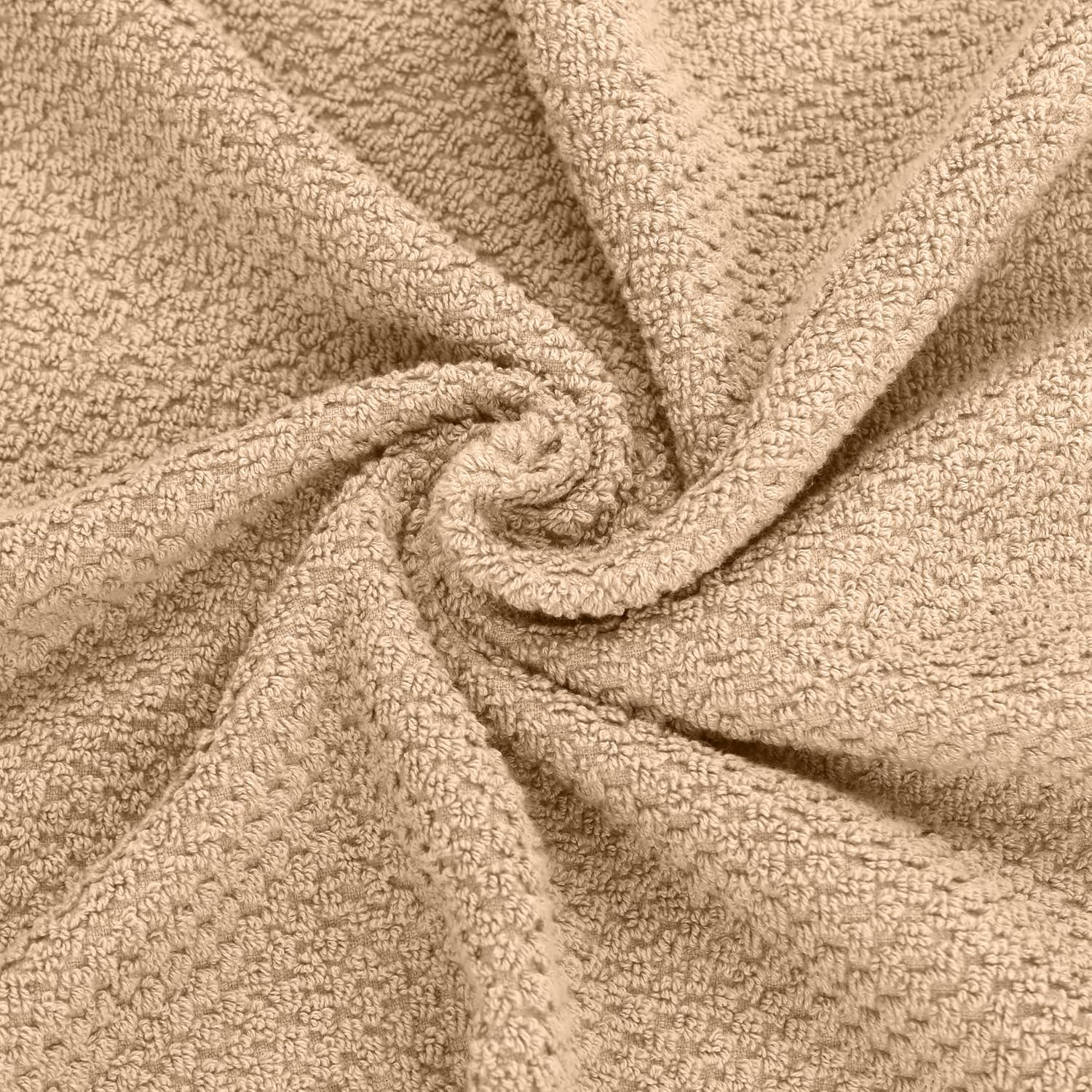Feather Stitch 6 Piece Cotton Towel Set - Ultra Soft Quick Dry 625 GSM