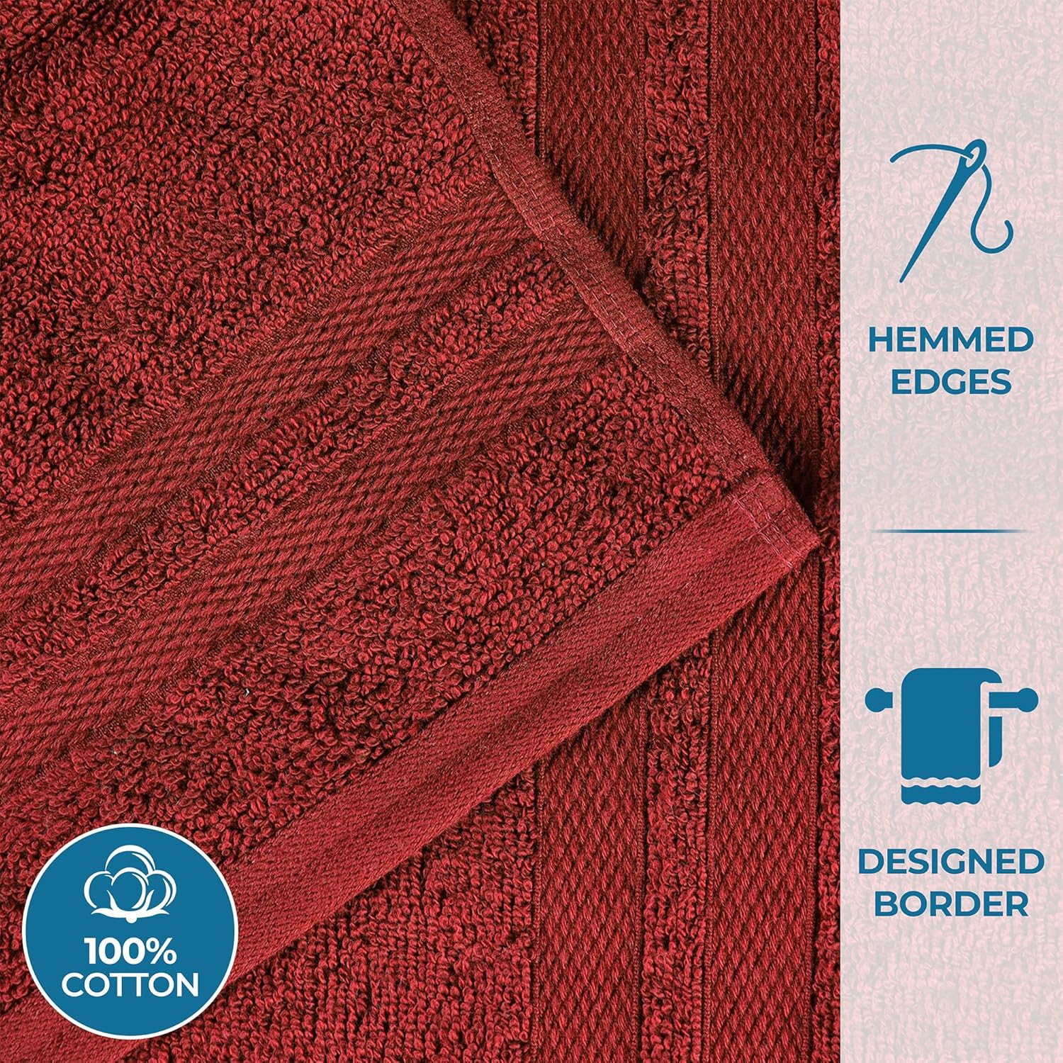 Superior Ultra-Soft Cotton Towel Set - Maroon