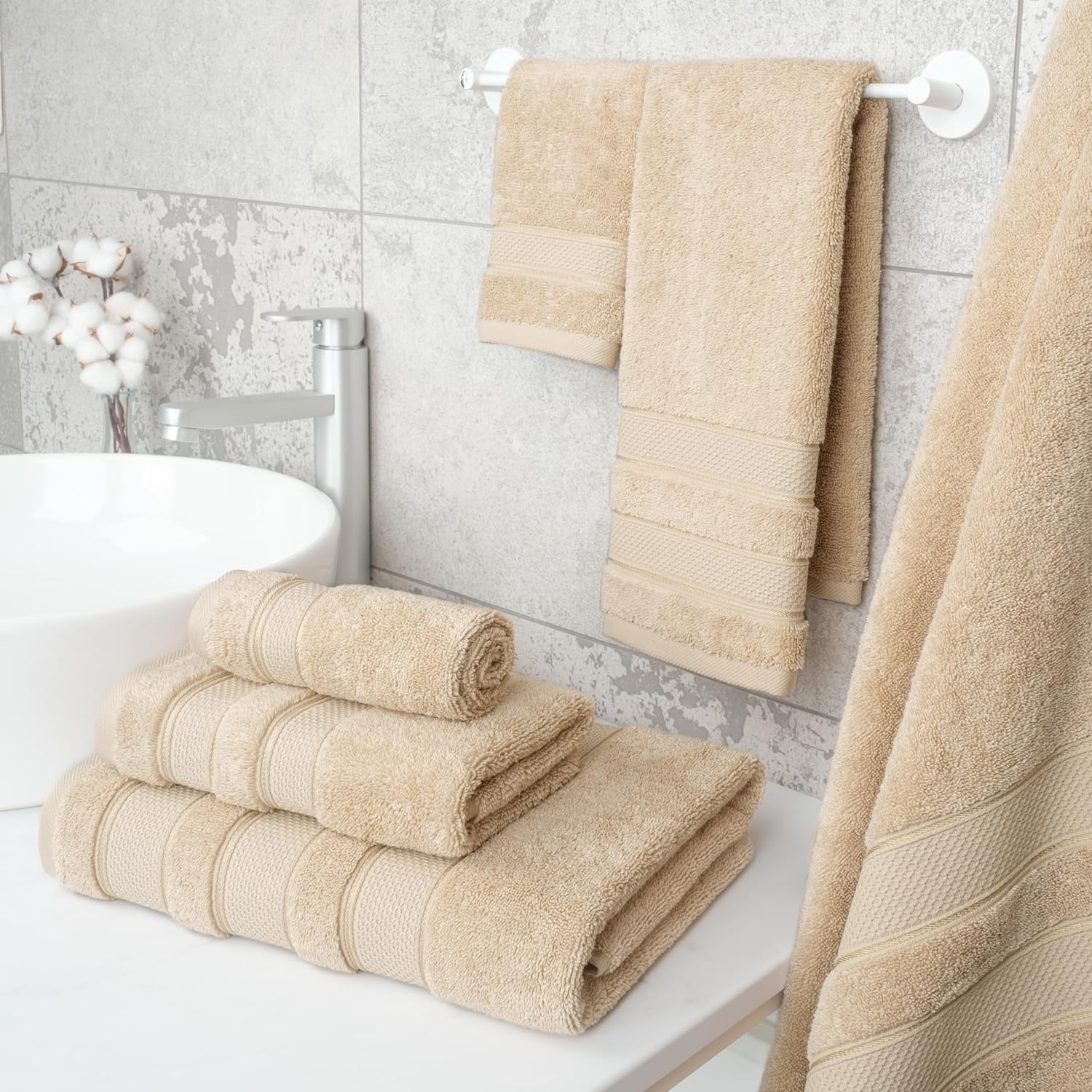 American Soft Linen Salem 6 Piece Bath Towel Set 1