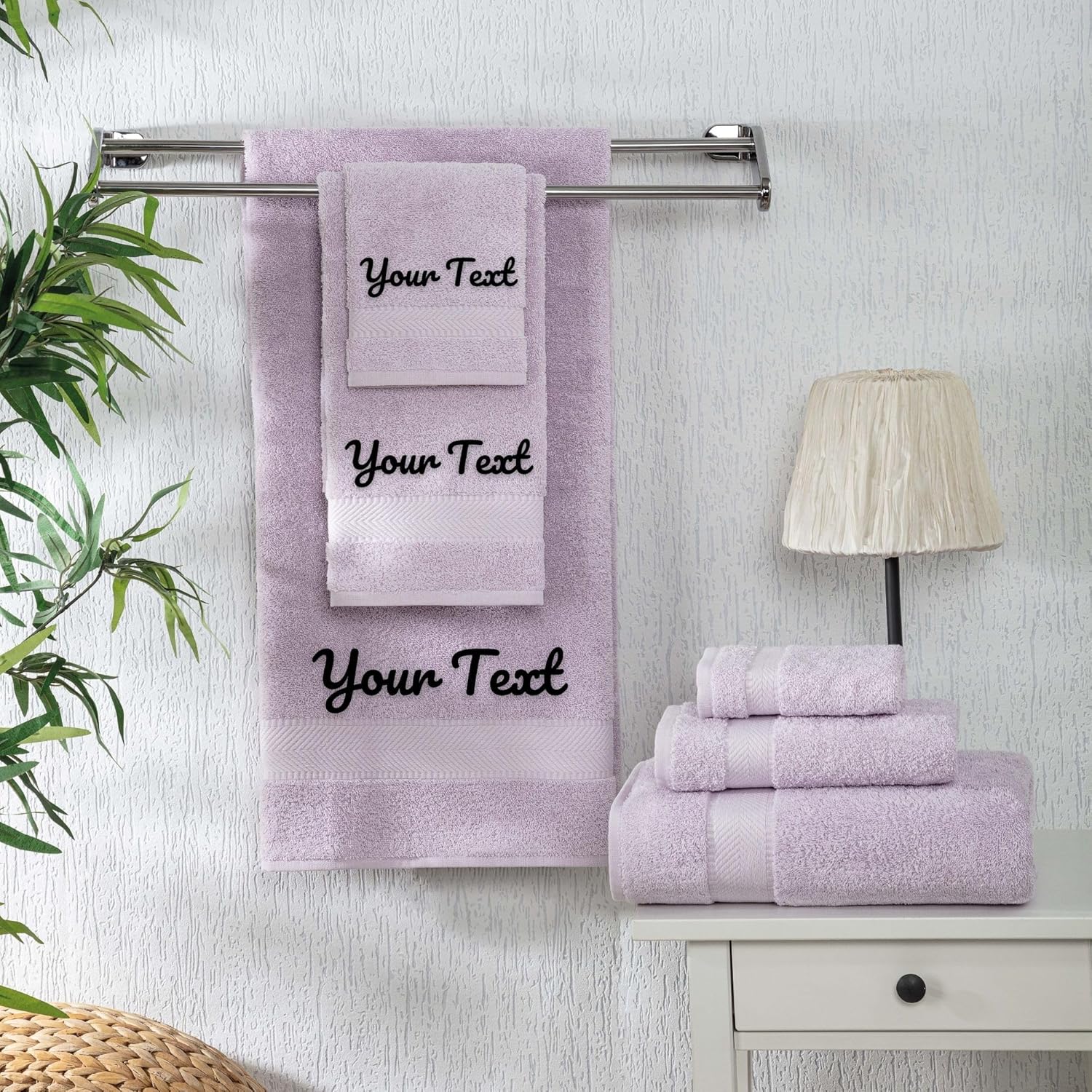 Personalized Turkish Cotton Towel Set with Monogram