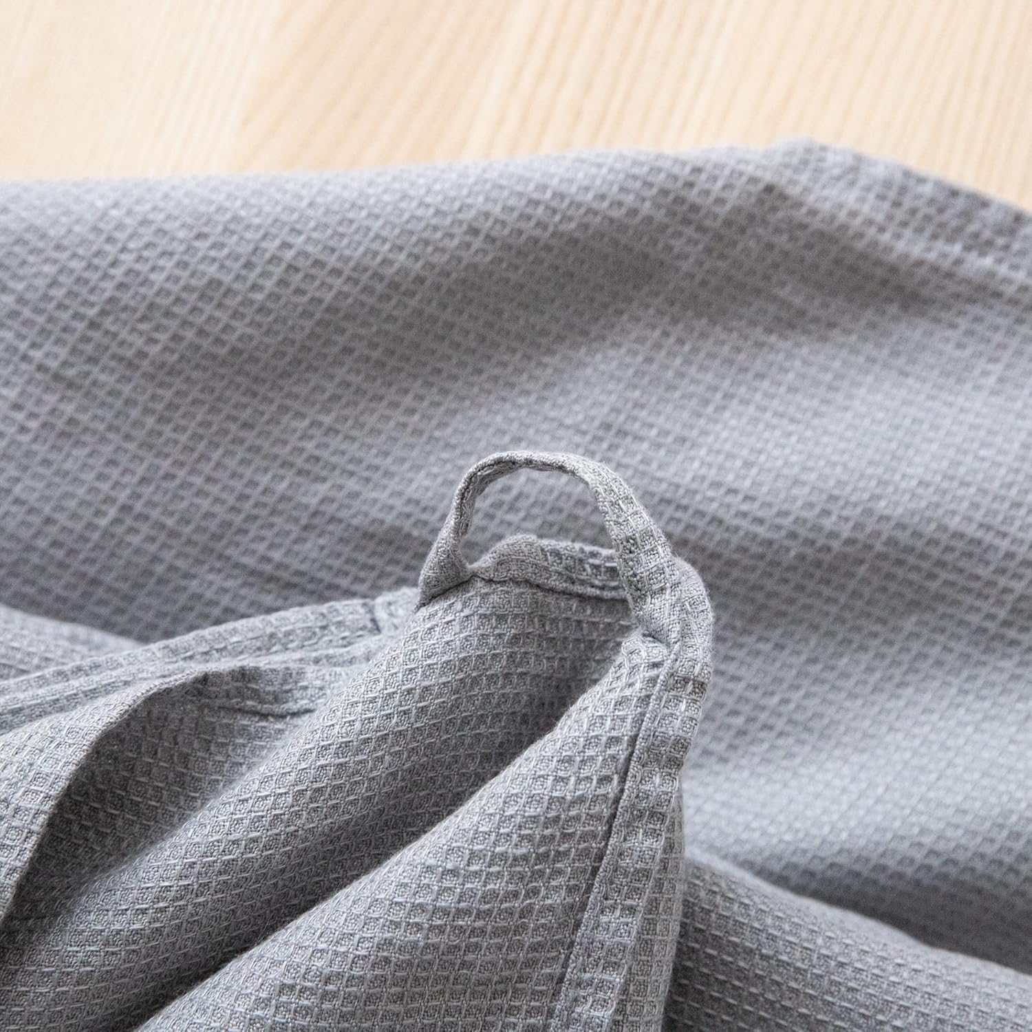 LinenMe 07800 Graphite Waffle Washed Linen Towel Set