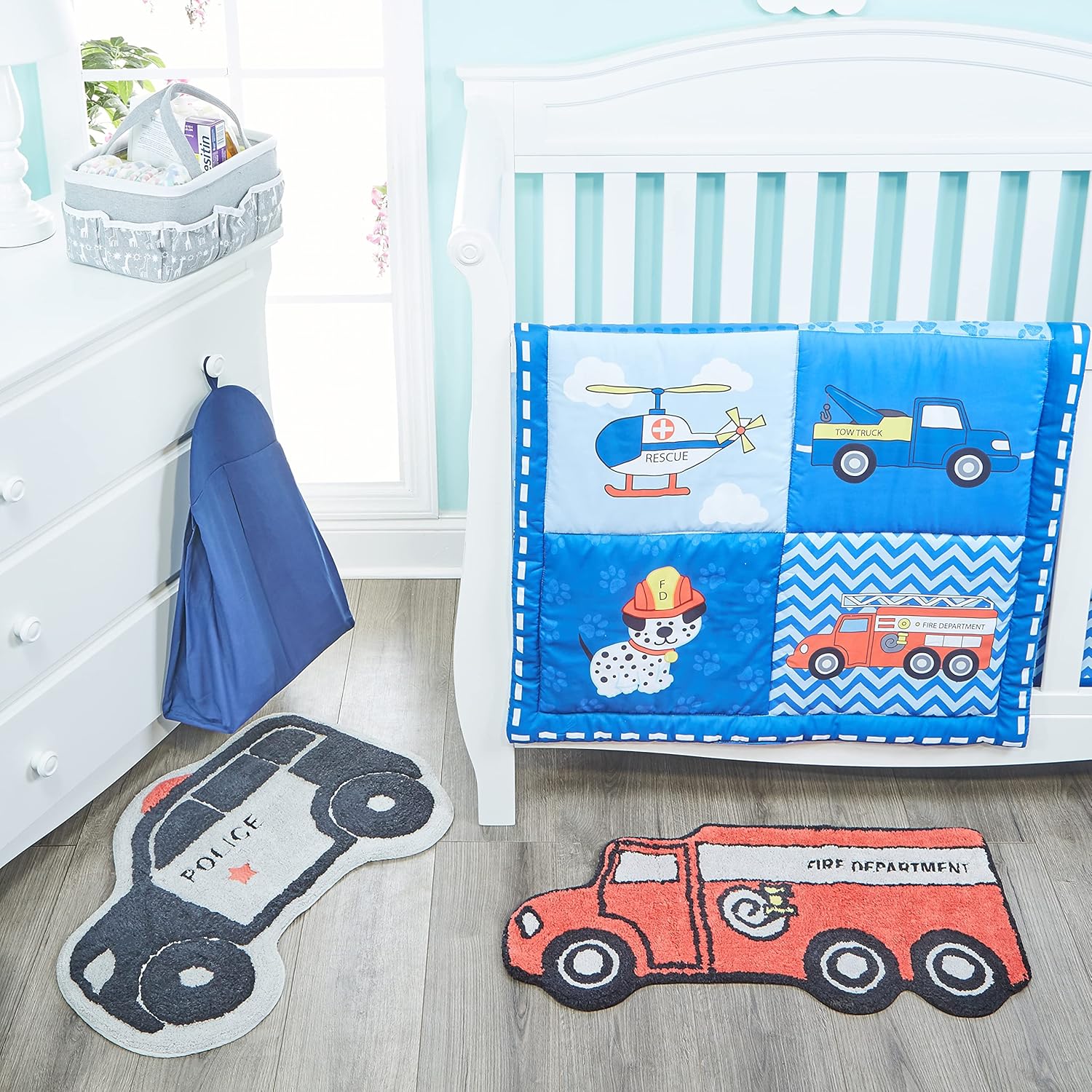 Hand Tufted Firetruck Kids Rug - 15x30 in