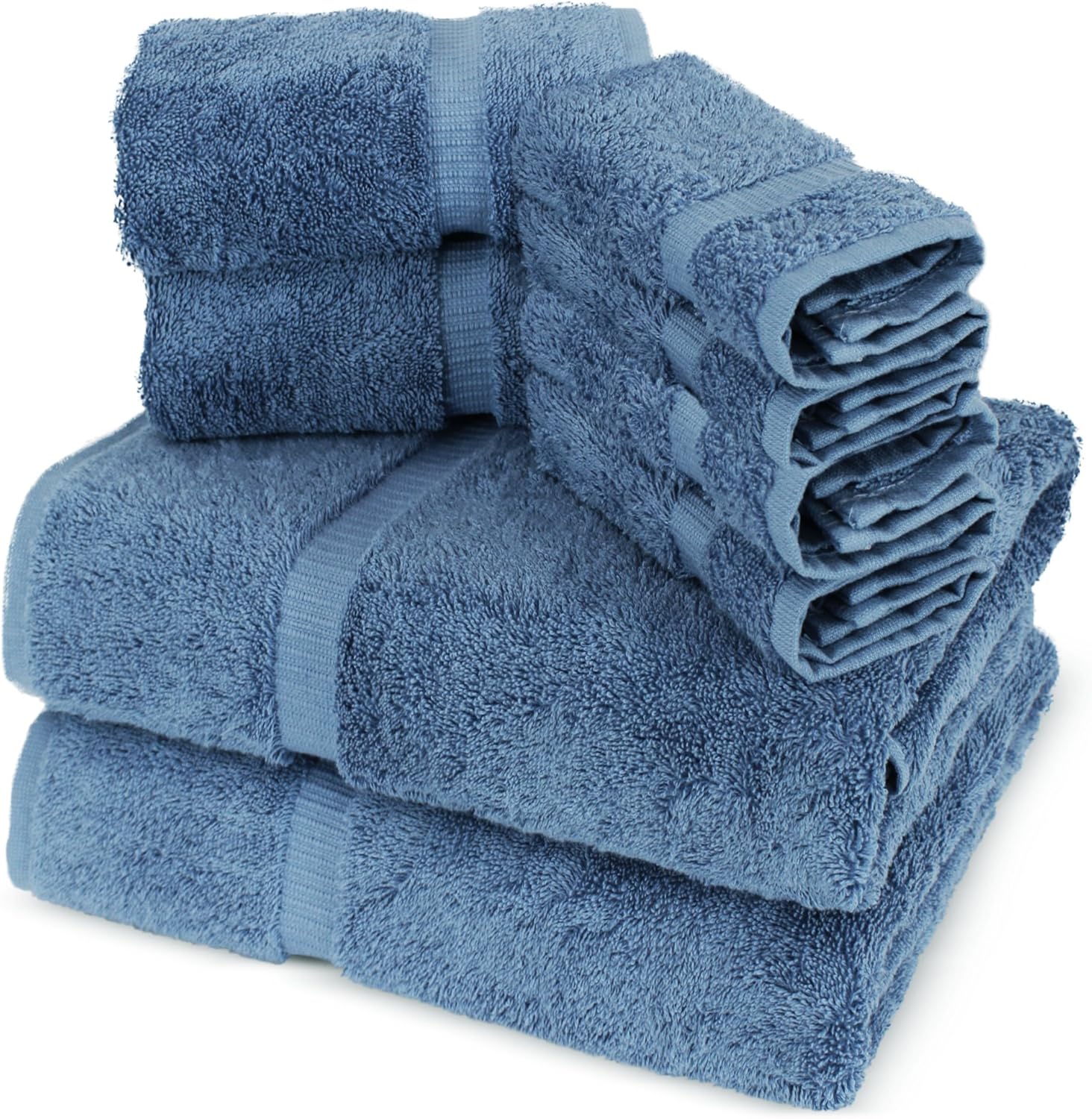 Towel Bazaar Premium Cotton Turkish Towel Set 8-Piece