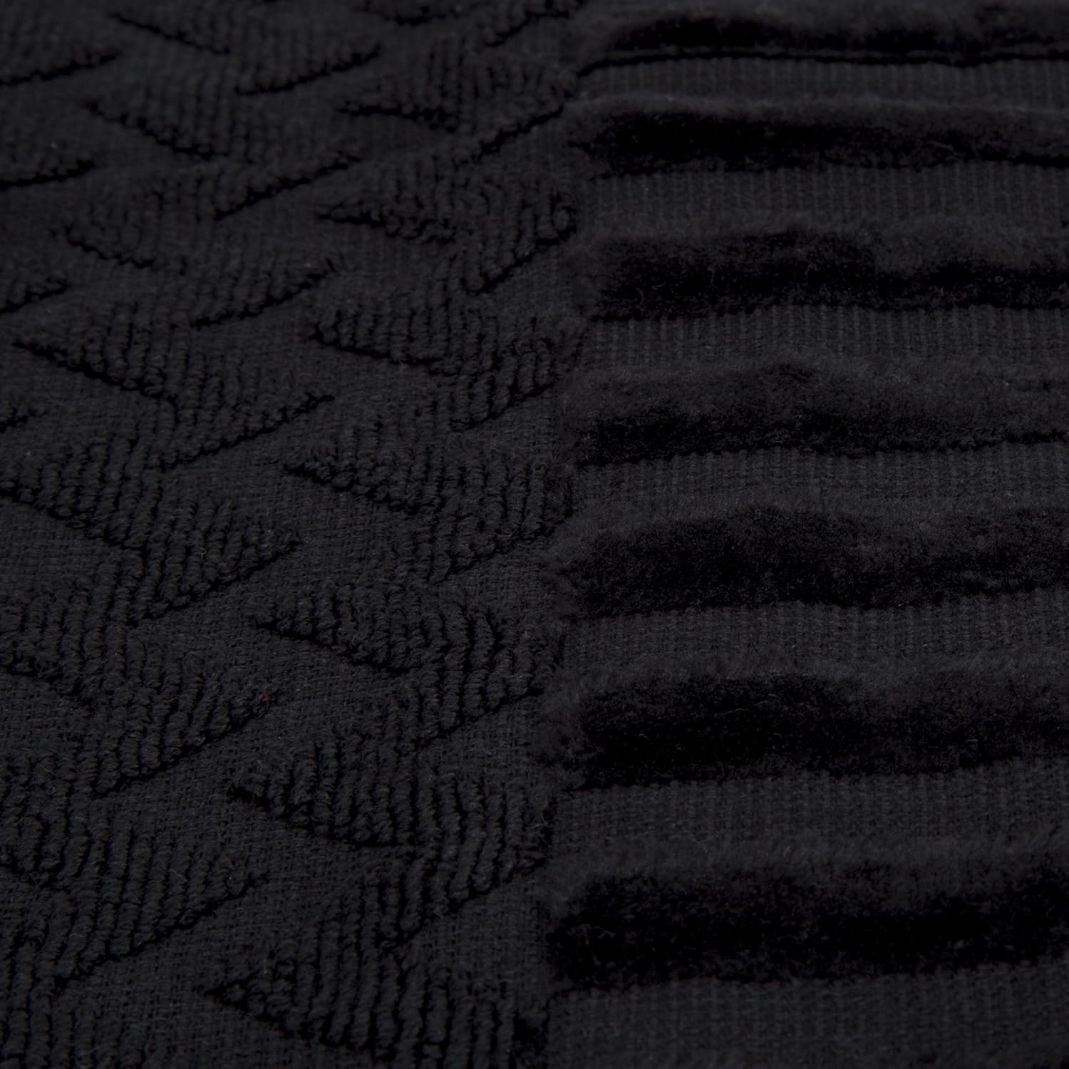 6-Piece Cotton Deluxe Plush Bath Towel Set - Black