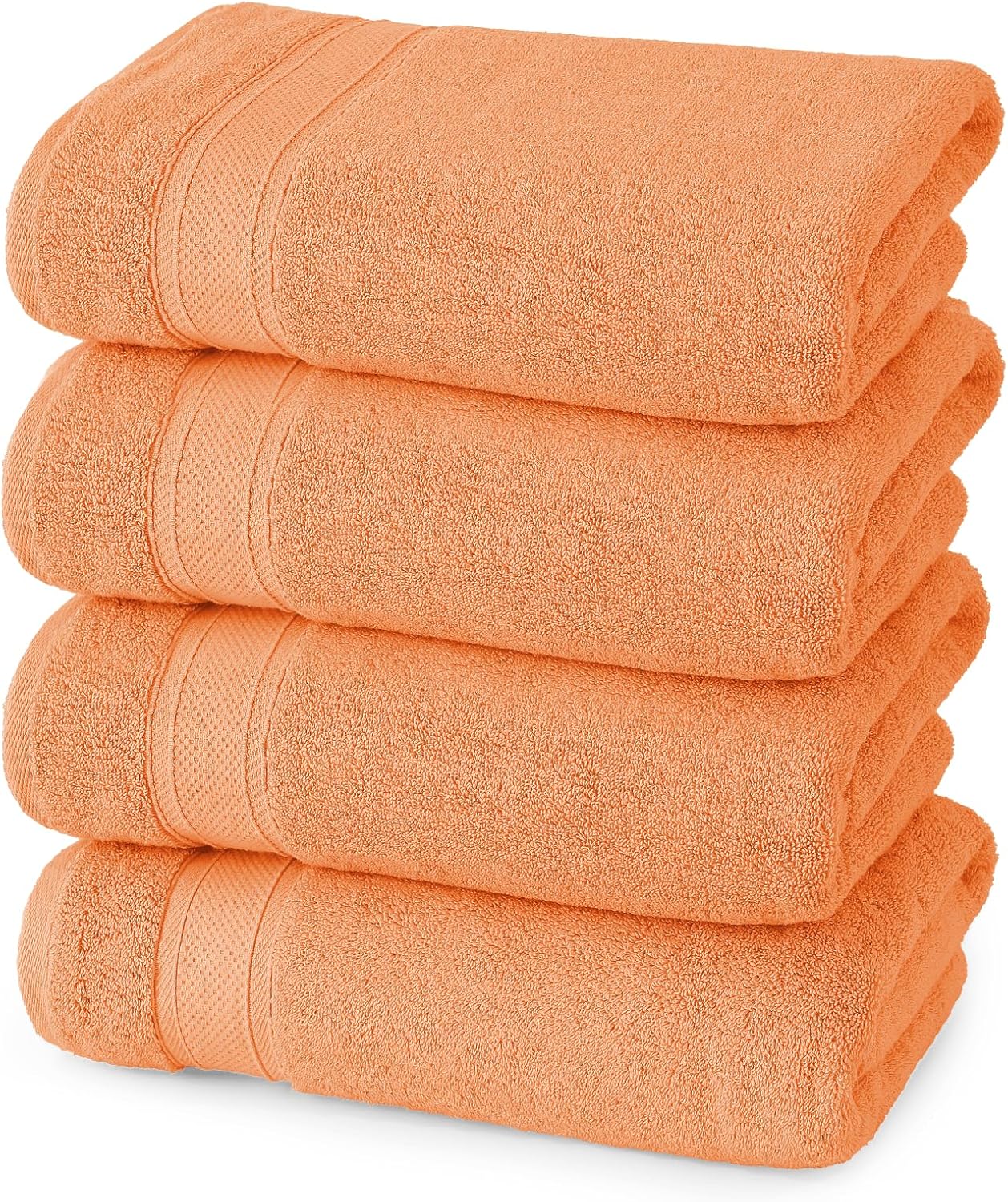 MoNiBloom 4-Piece Cotton Bath Towel Set Peach