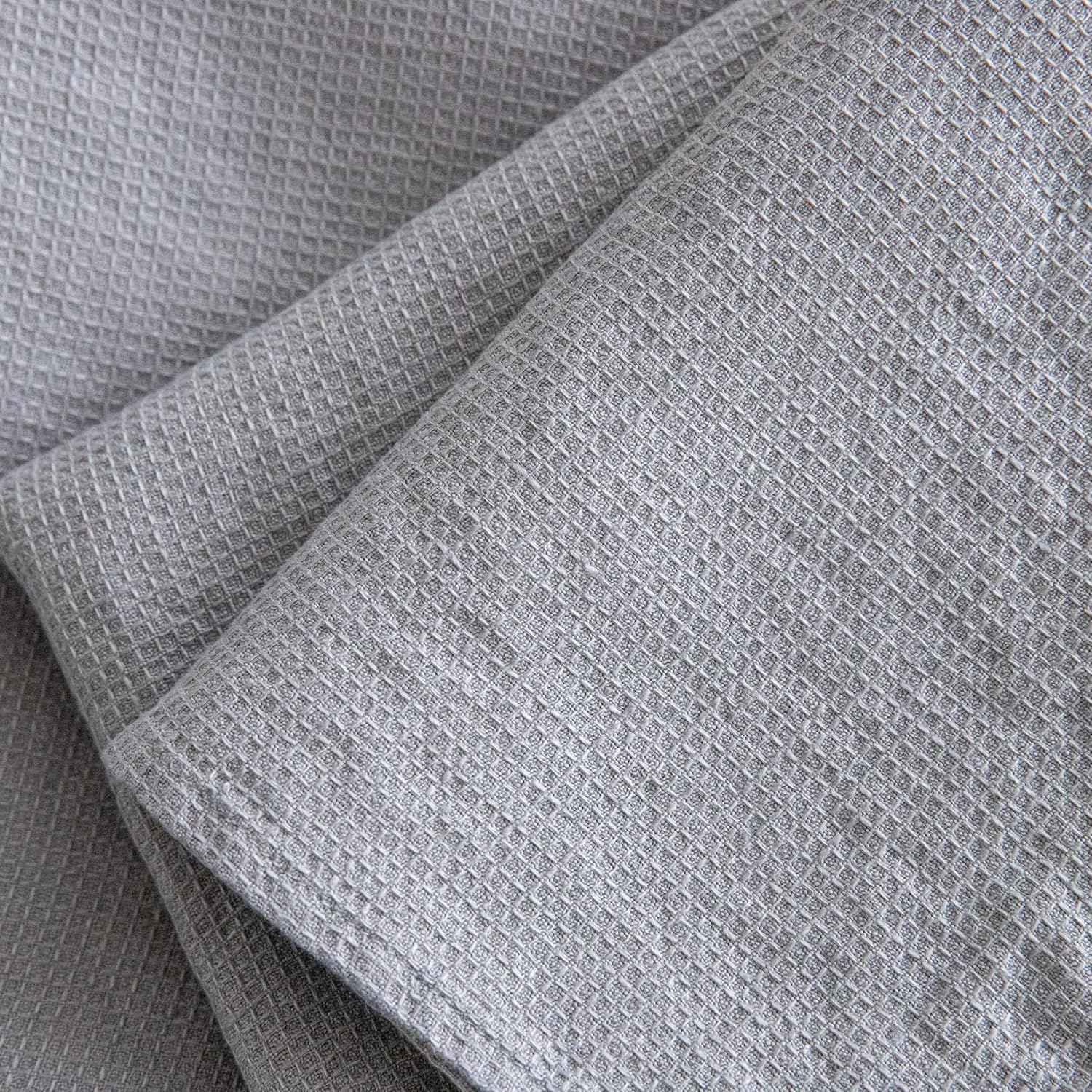LinenMe 07800 Graphite Waffle Washed Linen Towel Set