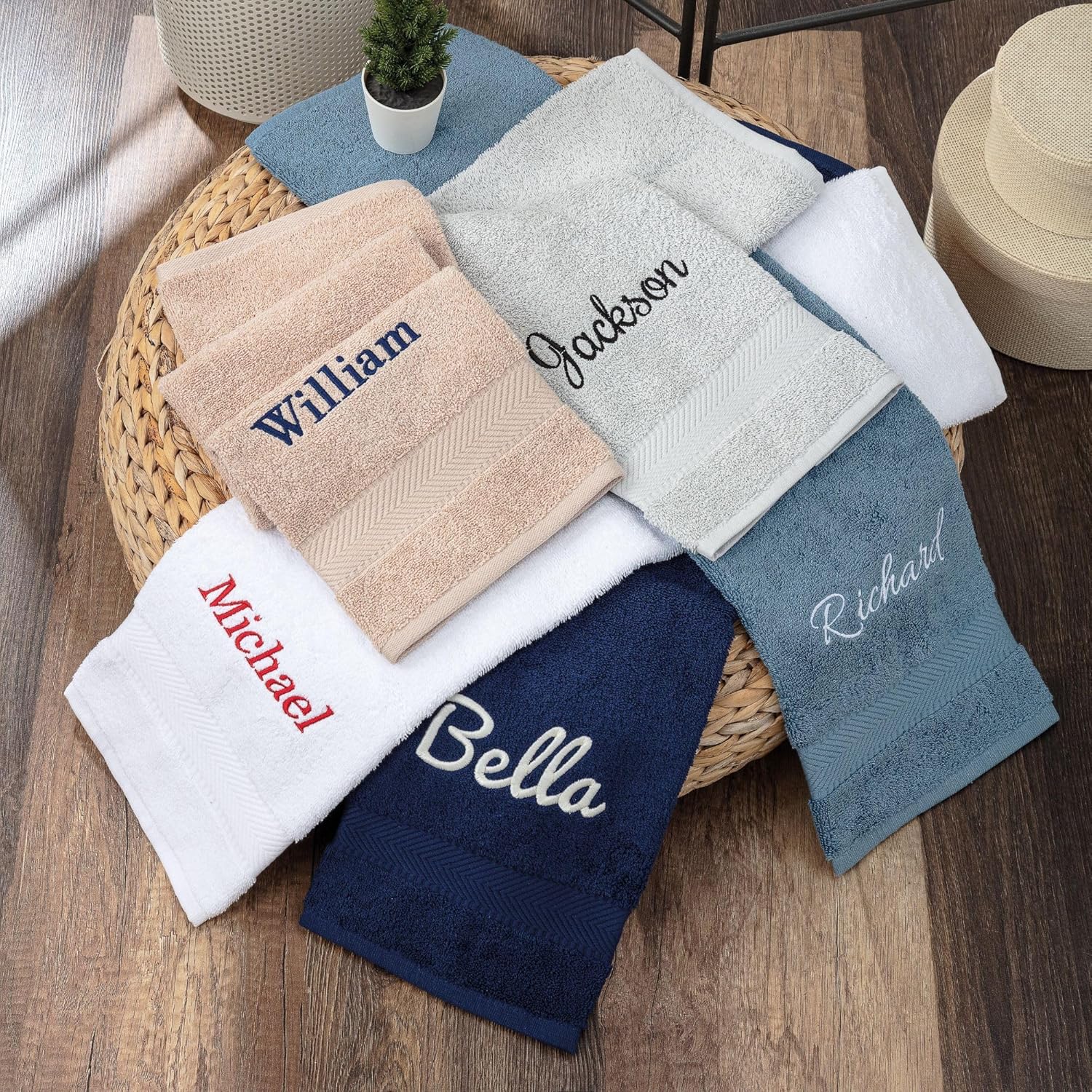 Personalized Turkish Cotton Towel Set with Monogram
