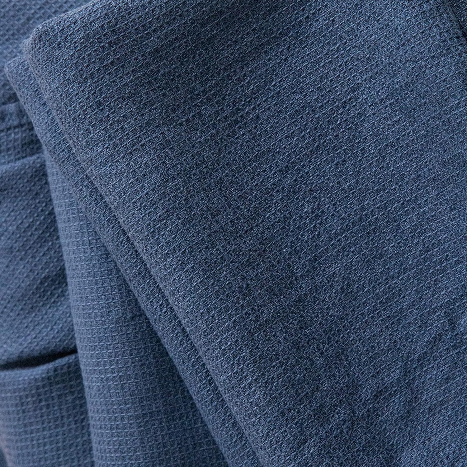 LinenMe 07799 Waffle Washed Linen Towel Set Indigo
